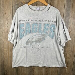 NFL Vintage Philadelphia Eagles T-Shirt True Fan Distressed Thrashed Boxy XL